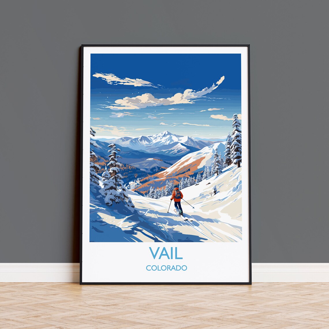 Vail Travel Poster, Colorado USA Travel Print
