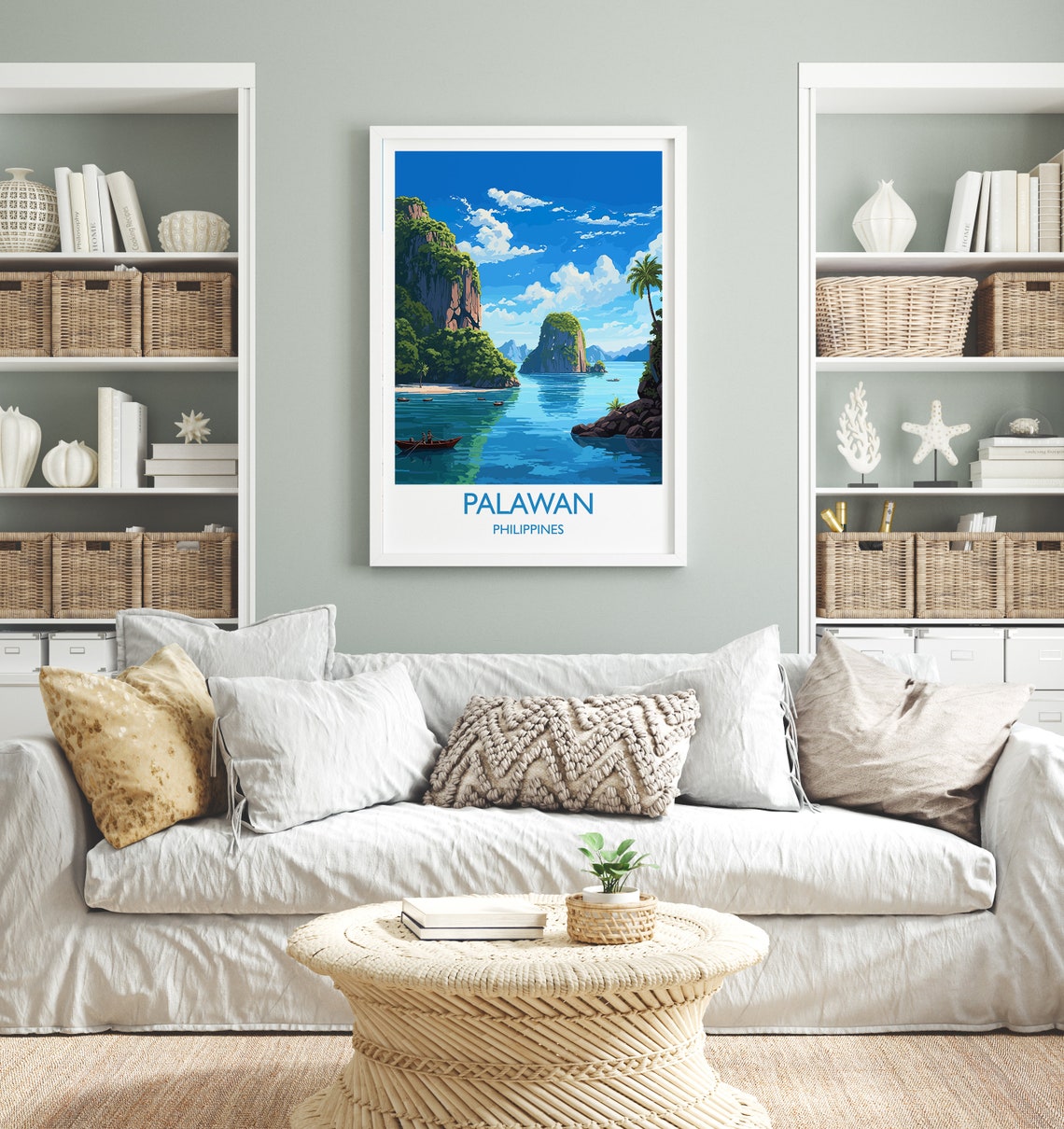 Palawan Philippines Limestone Cliffs Lagoon Travel Poster Wall Decor - Image 4