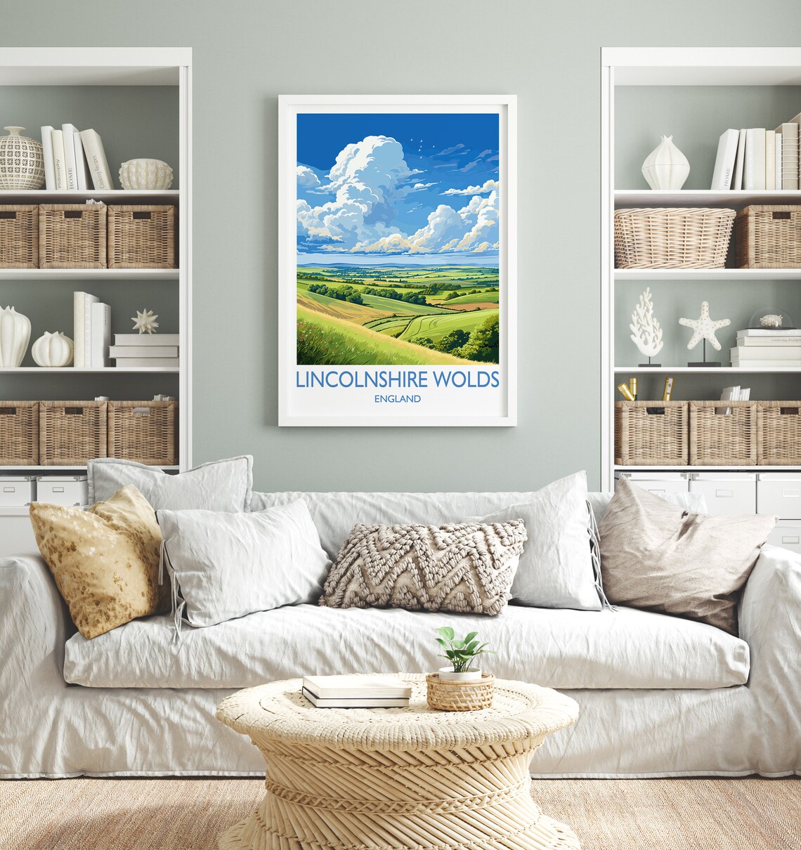 Lincolnshire Wolds England Golden Hills Farmland Travel Poster - Image 4