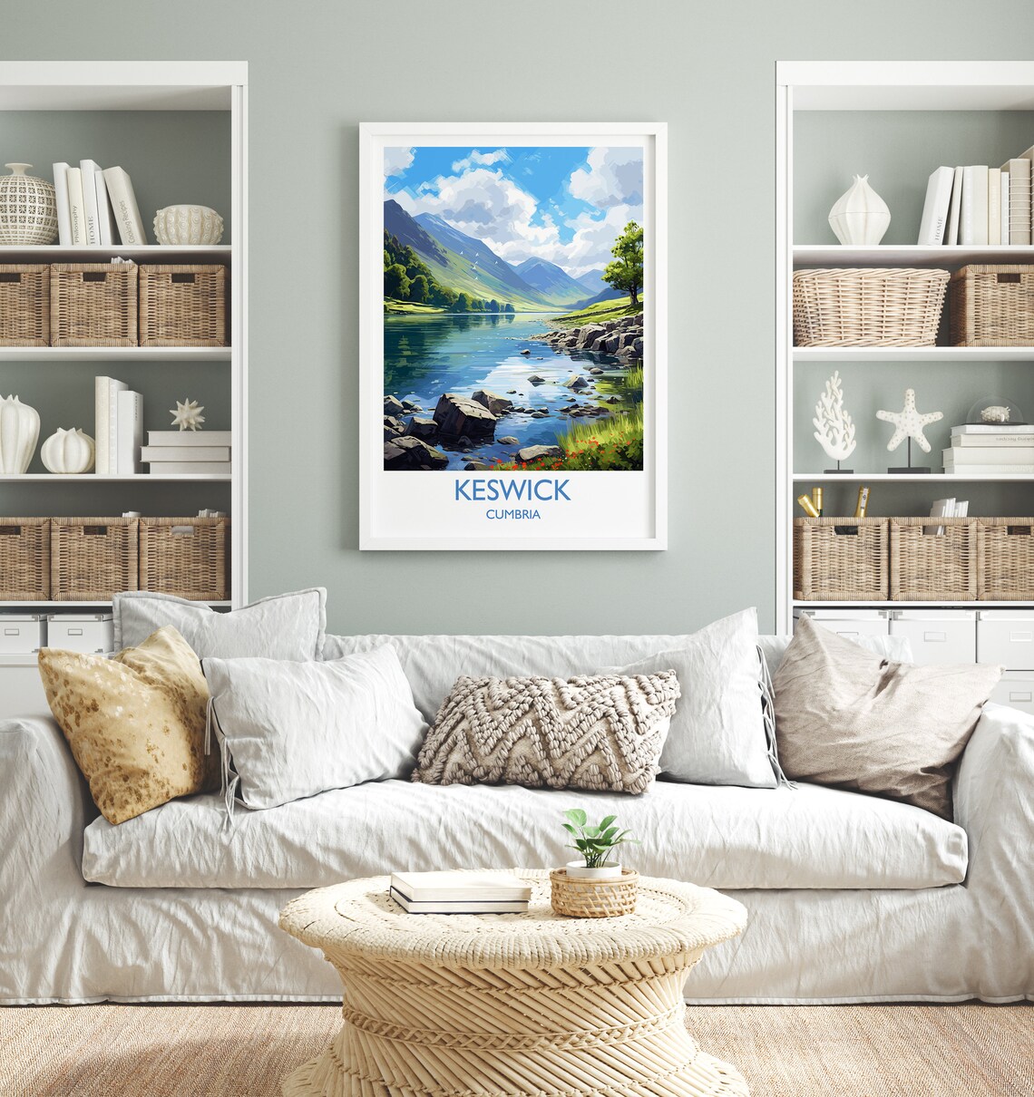 Keswick Travel Poster, Cumbria England Art Print - Image 4
