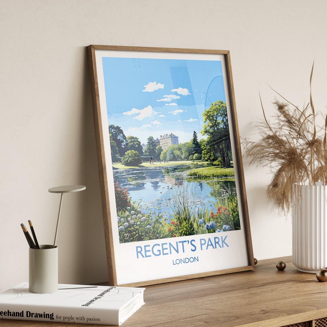 Regents Park Travel Poster Wall Art Travel Print Of Regents Park London Poster Regents Park Gift Regents Park Art Lovers Gift - Image 3
