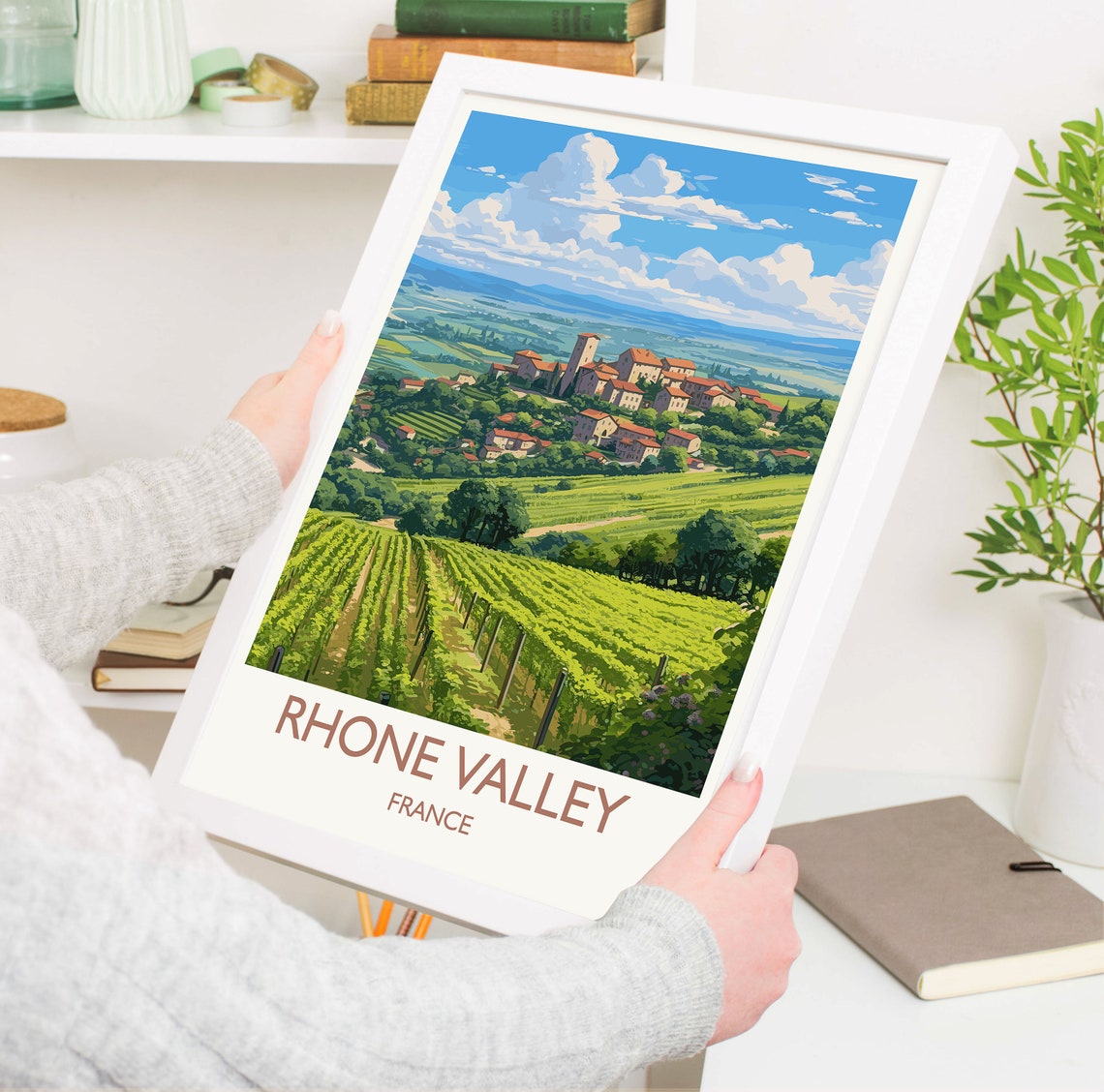 Rhone Valley Print Travel Poster Of Rhone Valley Wine Region France Europe Travel Gift - Image 5