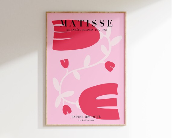 Matisse Cut Out Flower Poster Pastel Matisse Print Matisse Decoupage Poster Matisse Botanical Exhibition Poster Mp137