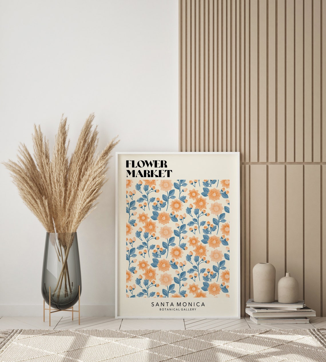 Flower Market Santa Monica Poster Flower Market Poster Flower Market Wall Art Retro 70s Flower Market Boho Botanical Print F054 - Image 2