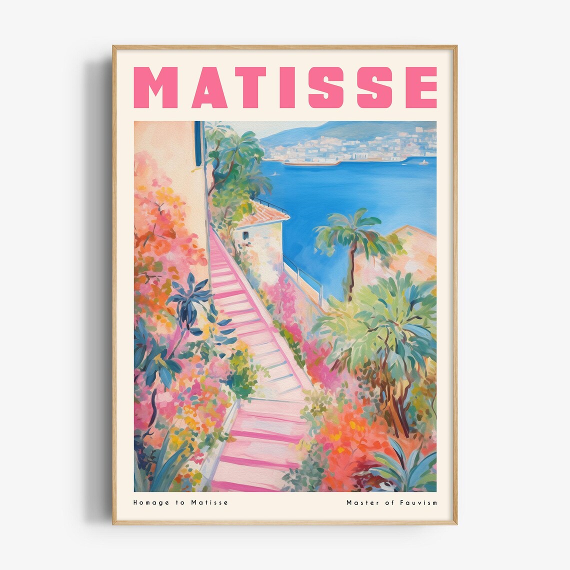 Matisse Homage Pink Stairs Coastal Terrace Fauvism Exhibition Print - Image 3