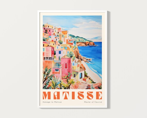 Matisse Beach Exhibition Print Matisse Mediterranean Painting Colourful Matisse Art Exhibition Prints Fauvist Beach Painting Hm007