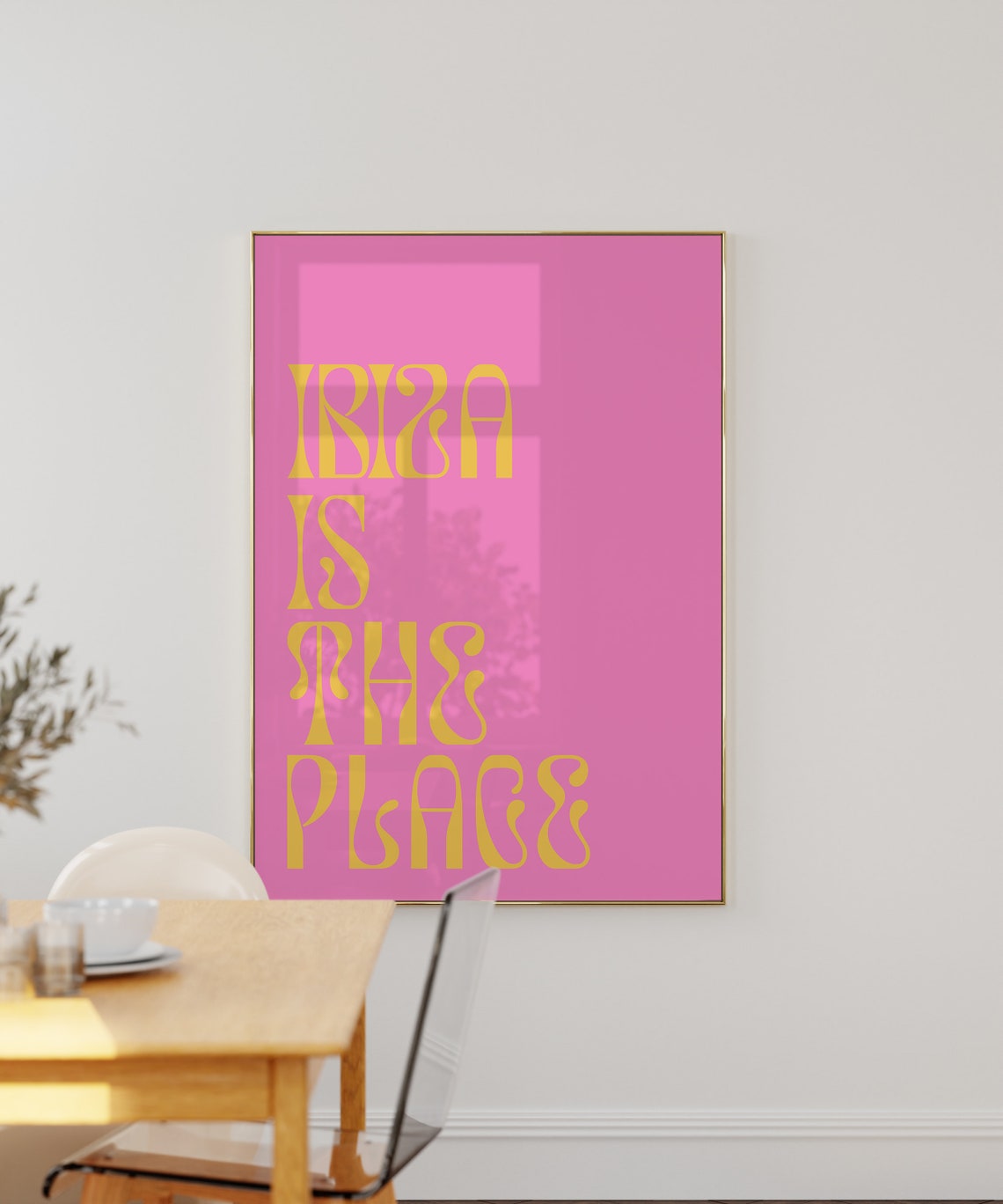 Ibiza Is The Place Retro Orange Party Typography Summer Wall Poster - Image 2