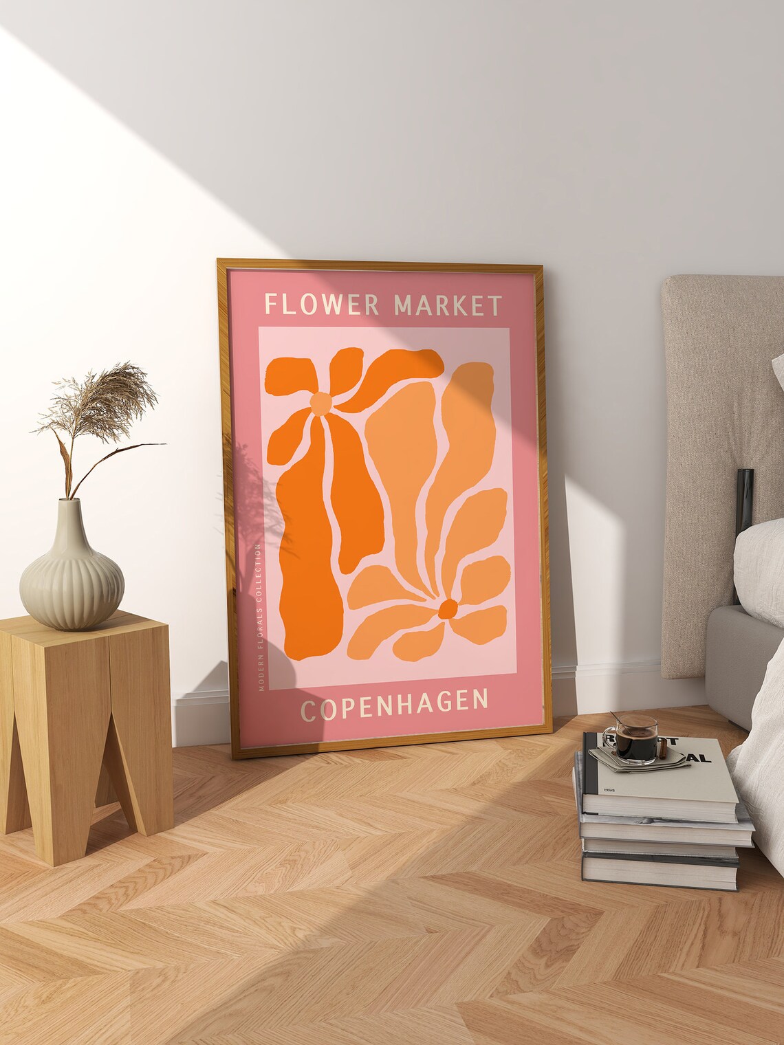 Copenhagen Flower Market Poster, Retro 70s Floral Art - Image 2