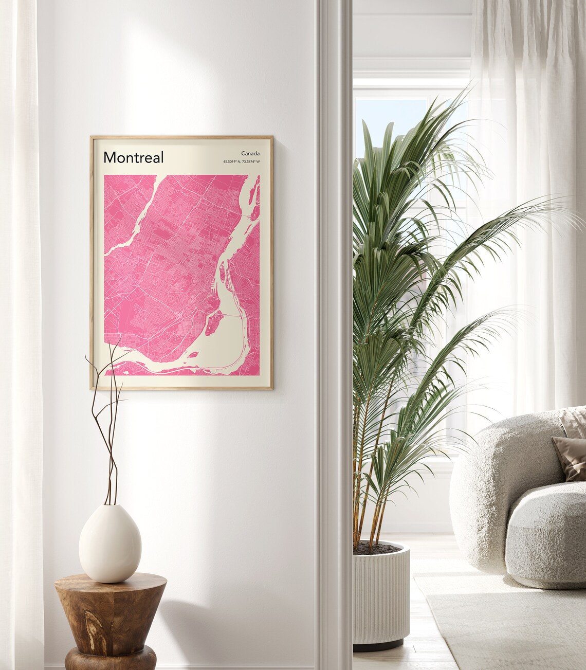 Montreal Canada Black Minimalist City Street Map Decor Poster - Image 2