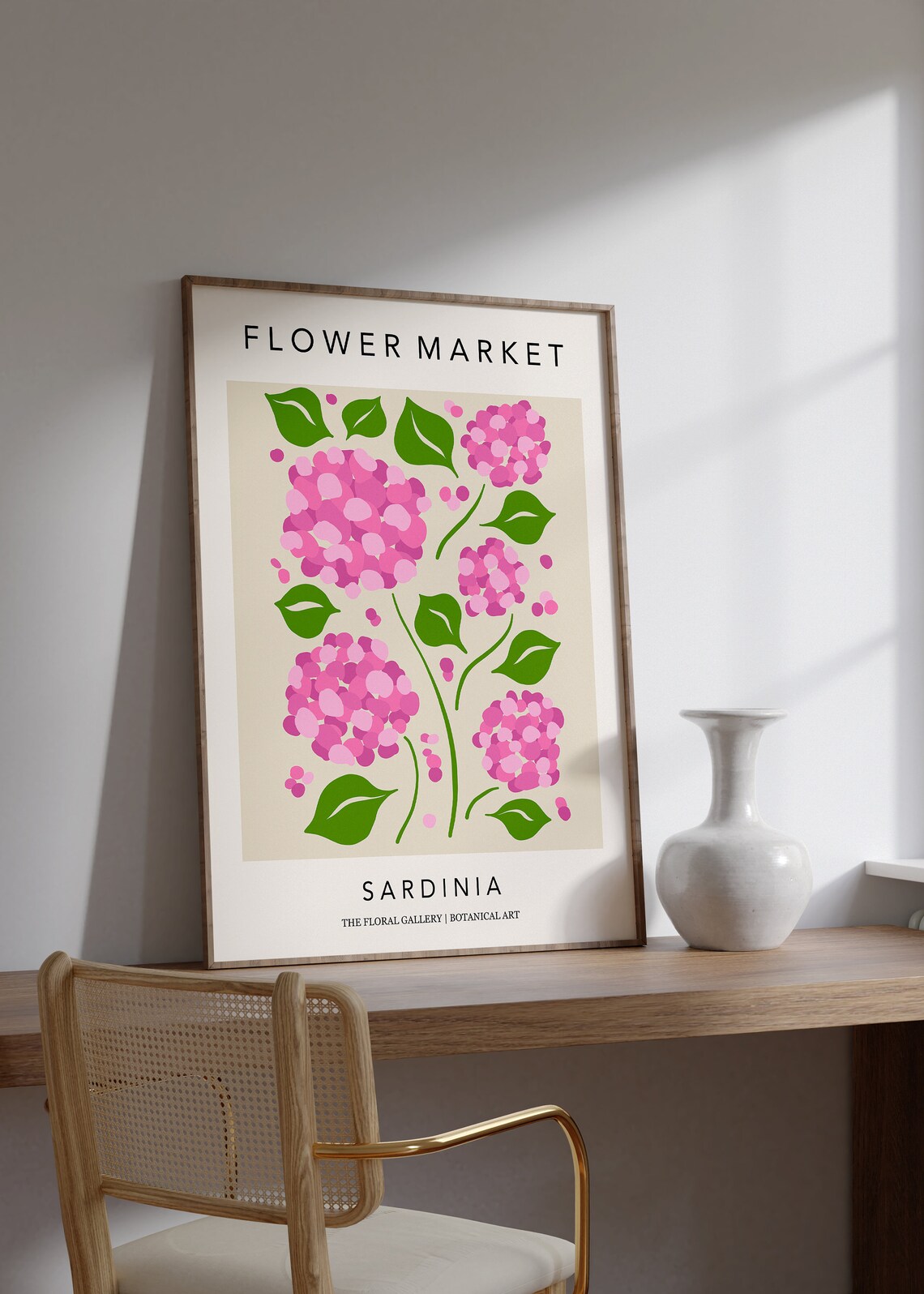 Sardinia Flower Market Art Print Flower Market Poster Boho Floral Poster Pink Florals Poster Boho Retro Flowers Art Print F046 - Image 2