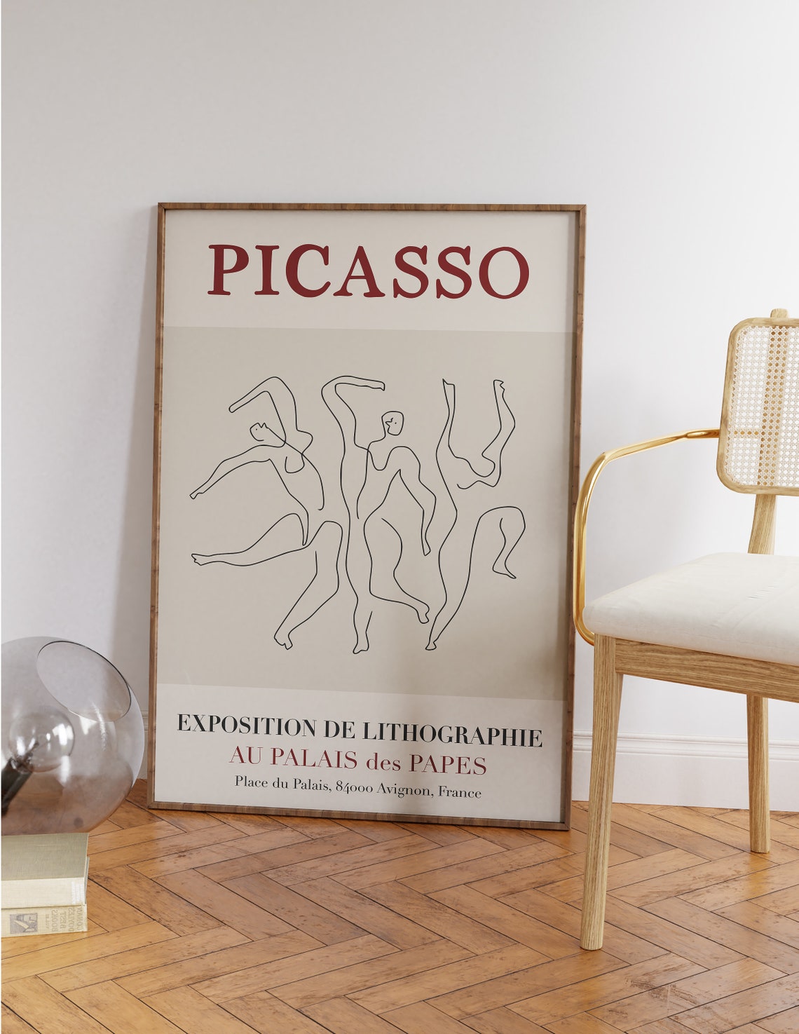 Picasso Avignon Lithography Exhibition Dancing Figures Line Art Poster - Image 2
