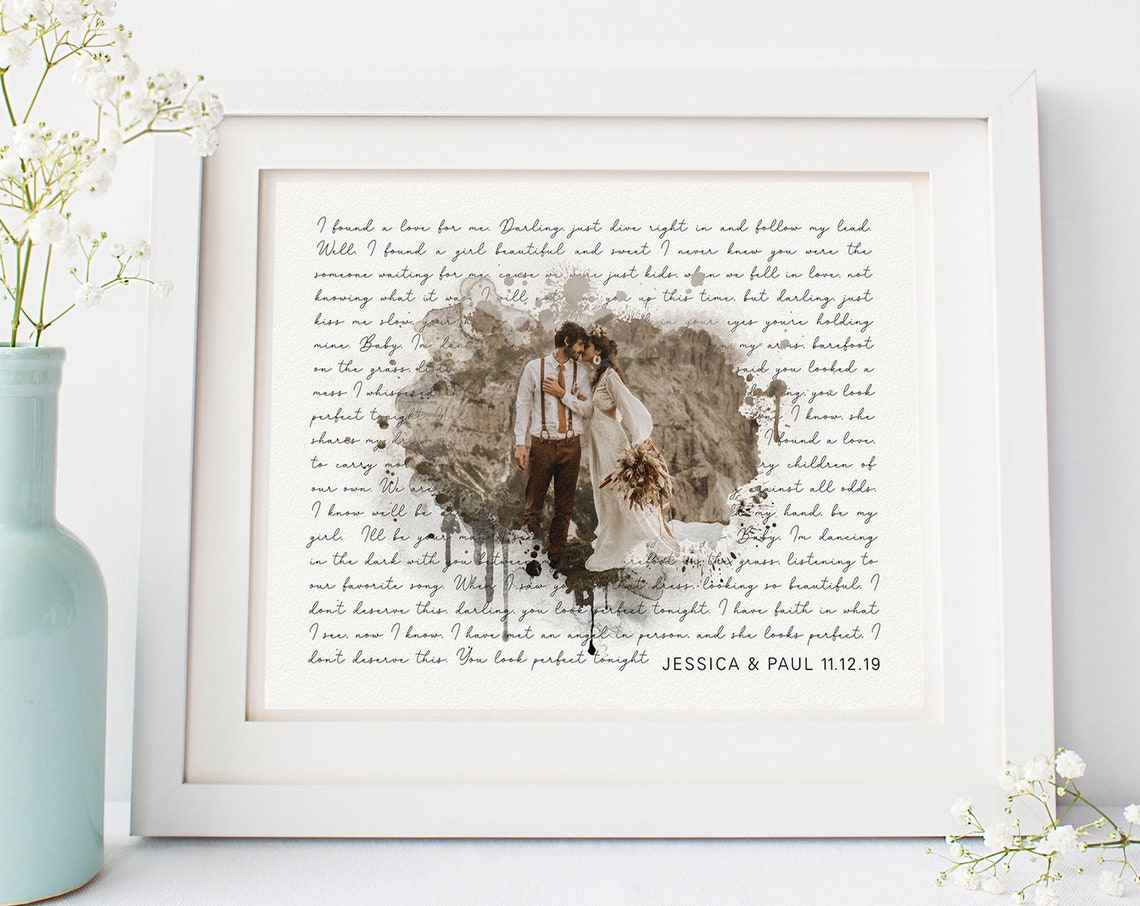 Perfect by Ed Sheeran Wedding Day Song Lyrics Photo Wall Art