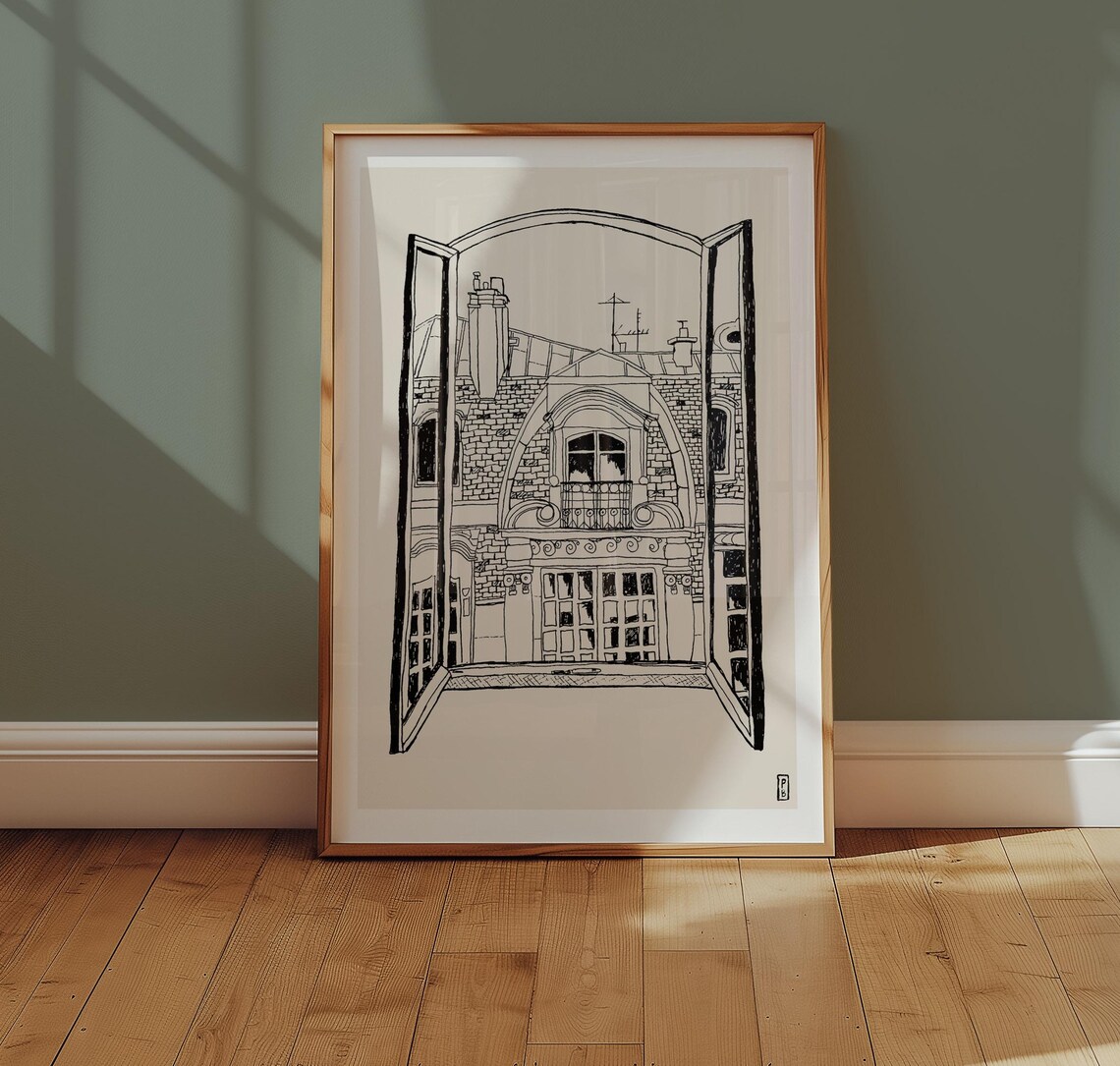 Paris Through the Window, Minimalist Art Print - Image 3