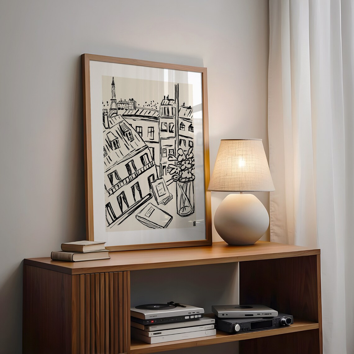 Paris Minimalist Travel Poster, French Wall Art