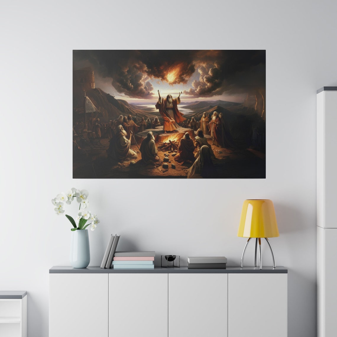Prophet Elijah At Mount Carmel Matte Print Christian Artwork From Bible Stories Fast Shipping - Image 2
