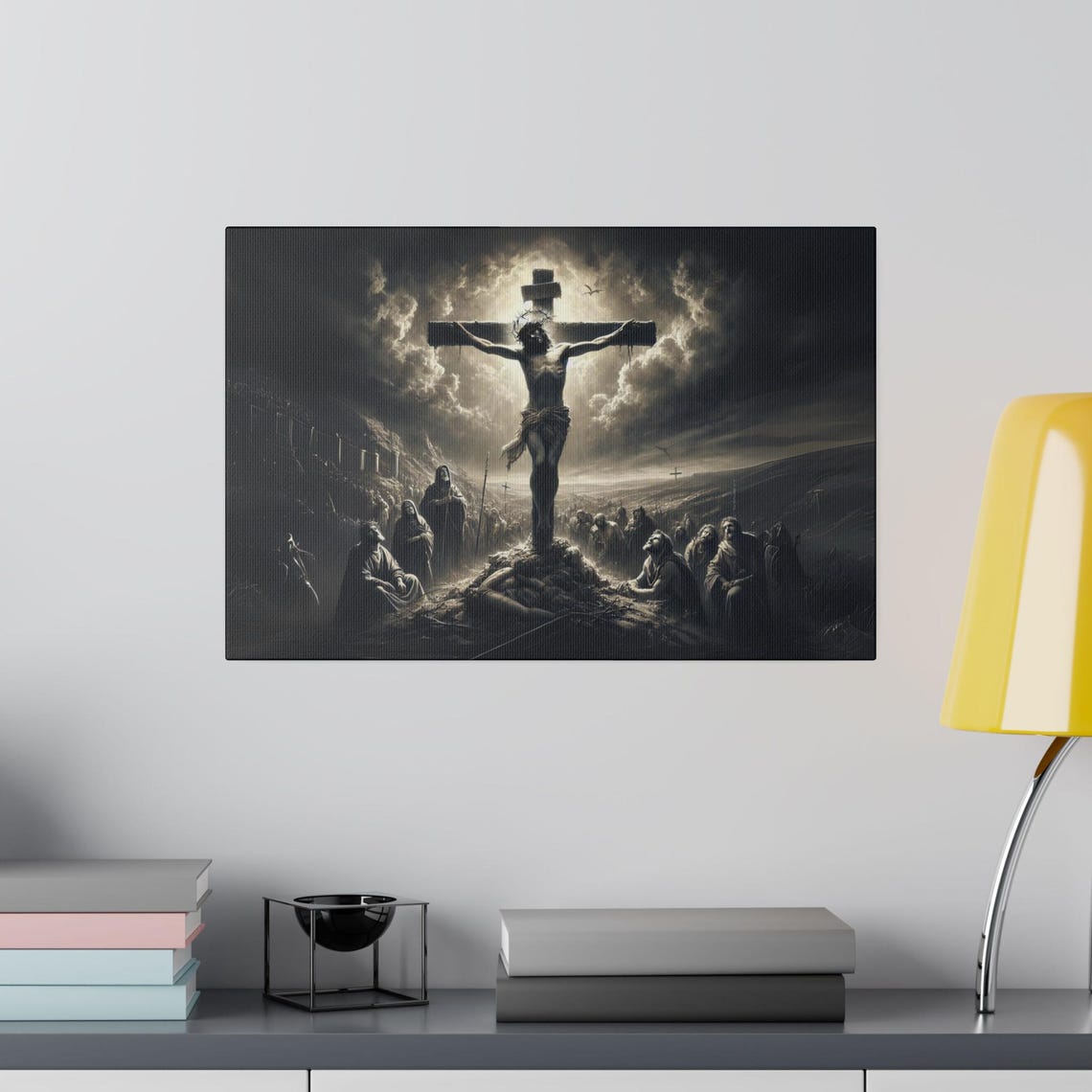 Jesus Christ Crucifixion Dramatic Stormy Calvary Scene Poster - Image 3