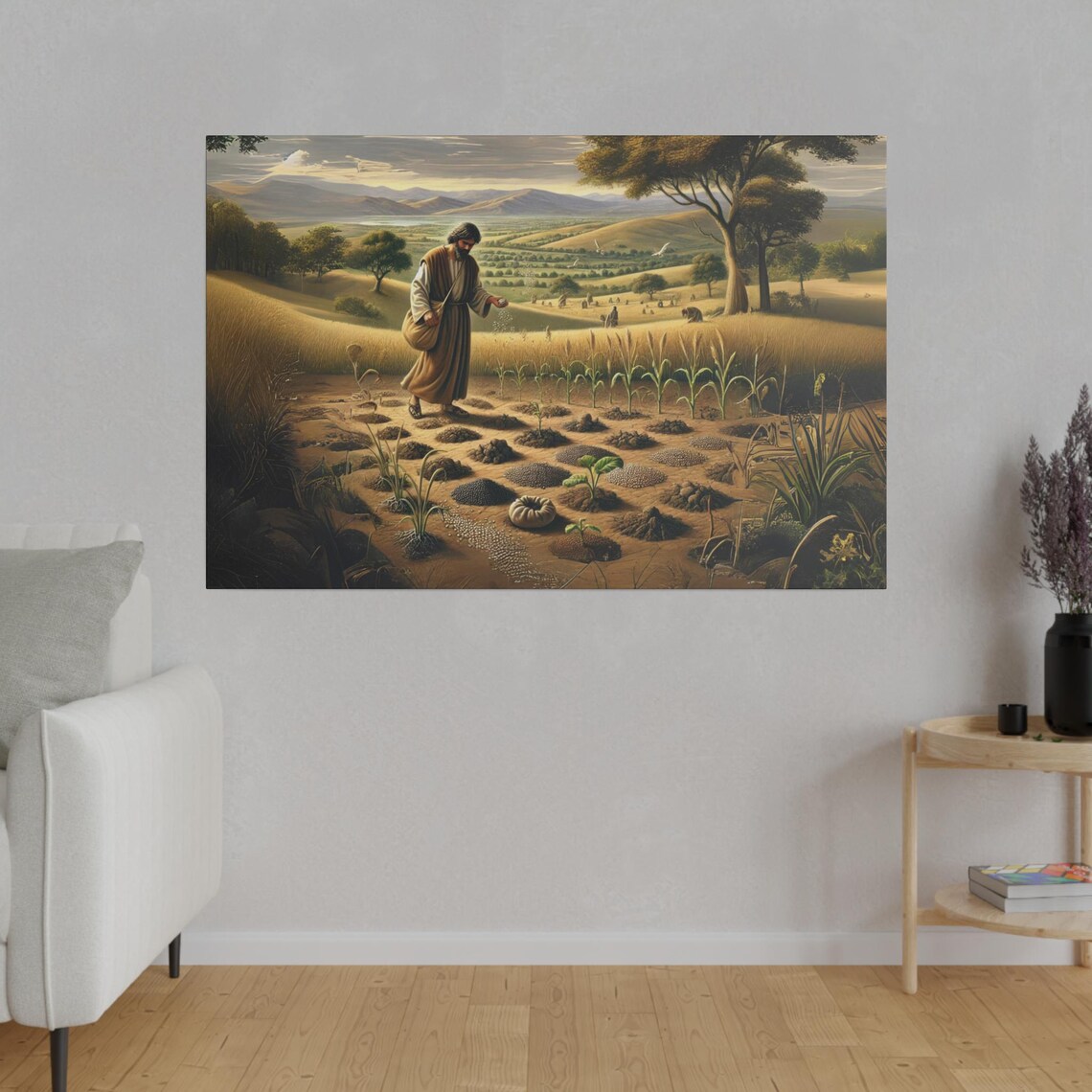 Vintage Parable Of The Sower In The Golden Field Biblical Poster - Image 4