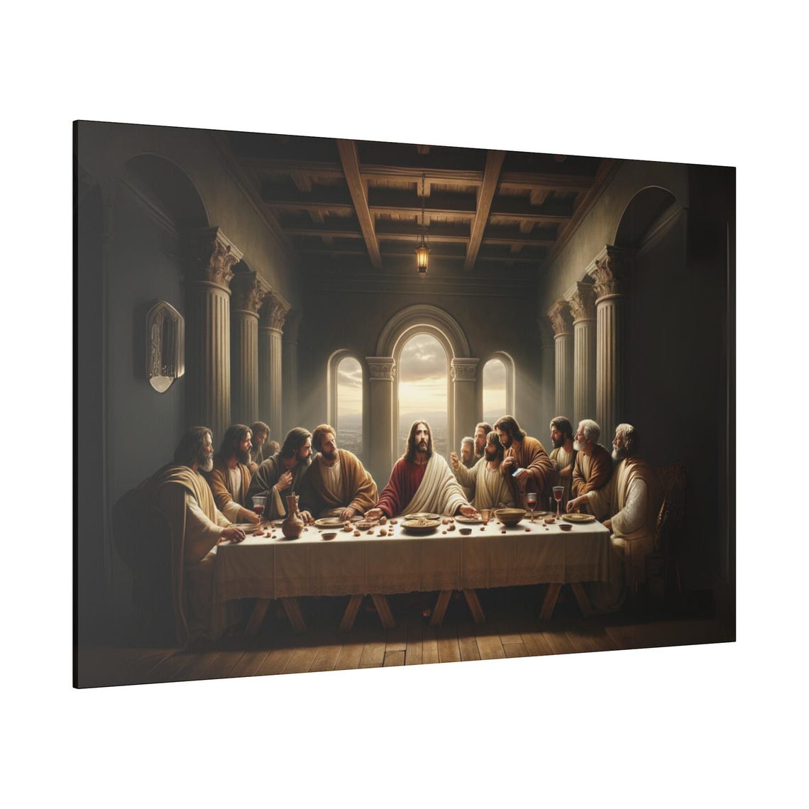 The Last Supper Side Angle Matte Painting Print Christian Inspired Artwork From Bible Stories Fast Shipping - Image 3