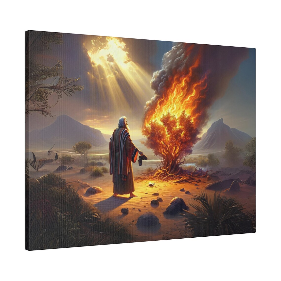 Moses and the Burning Bush Christian Art Print