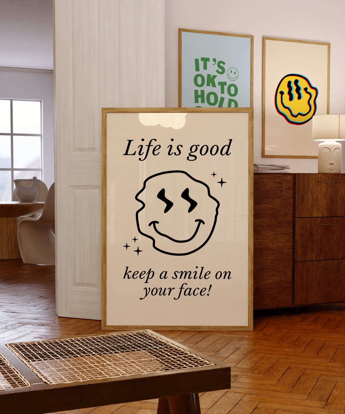Life is Good Keep a Smile On Your Face Smiley Quote Wall Poster