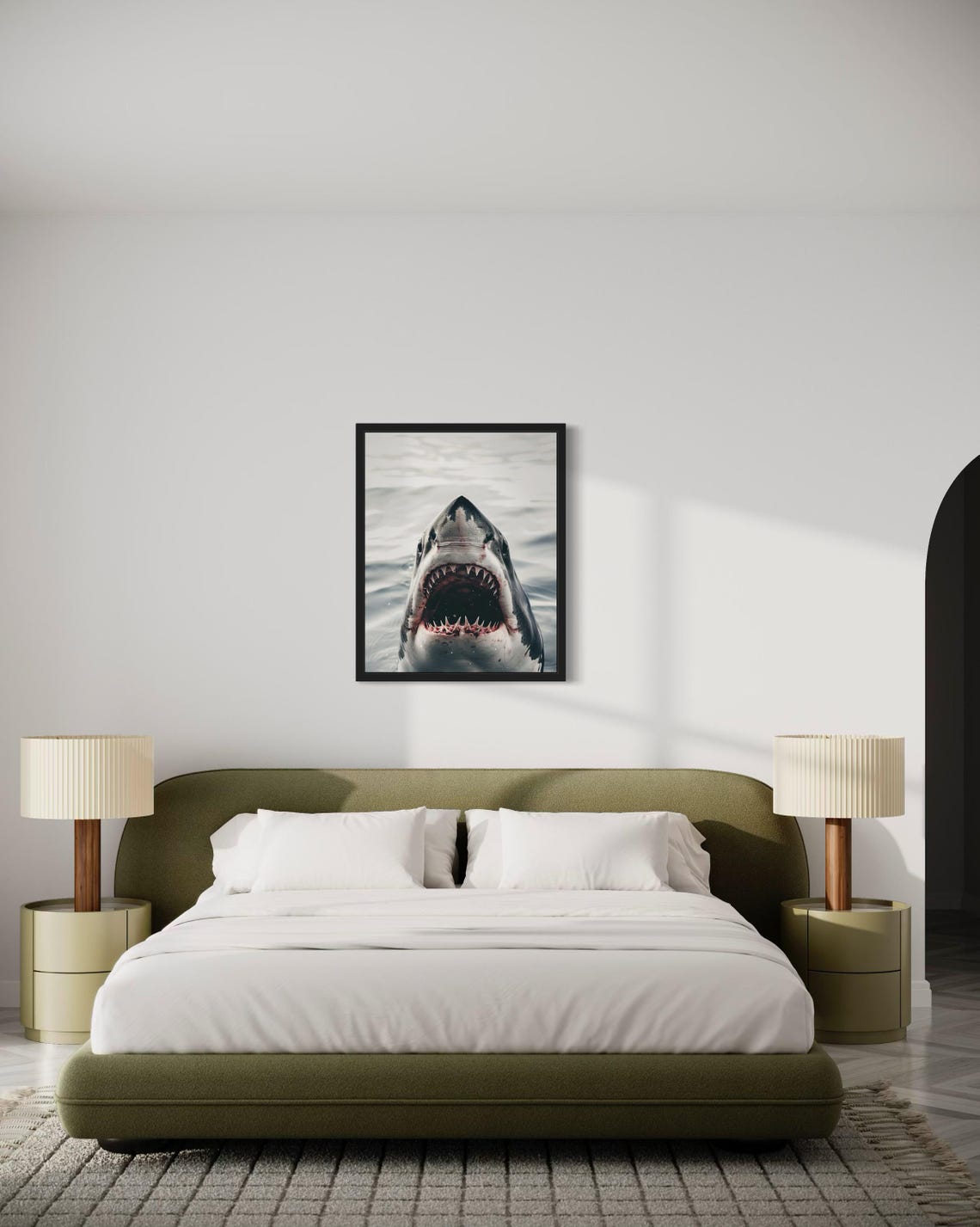Great White Shark with Open Jaws Dramatic Wildlife Photo Poster - Image 3
