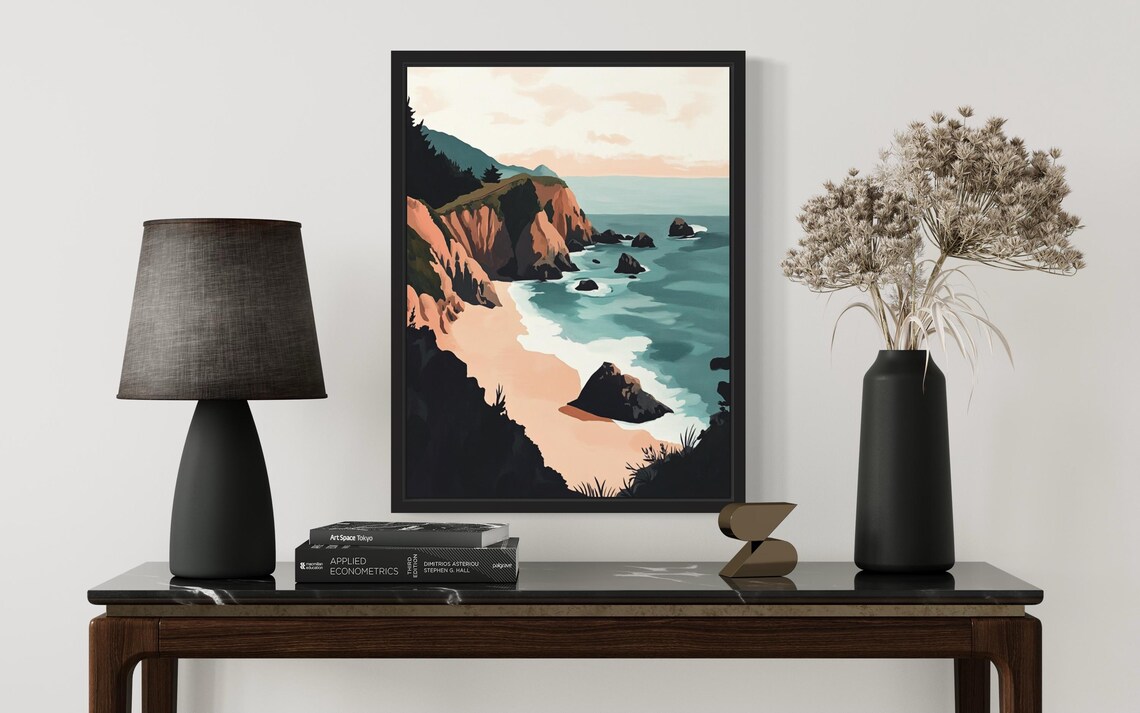 Big Sur Abstract Boho Poster Print, Bathroom Decor - Image 2