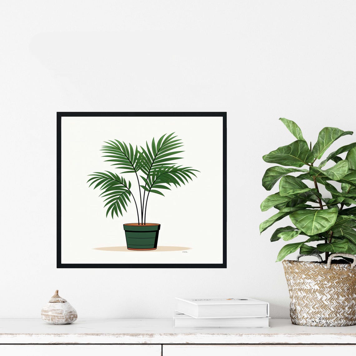 Parlour Palm Plant Minimalist Botanical Illustration Art Poster - Image 4