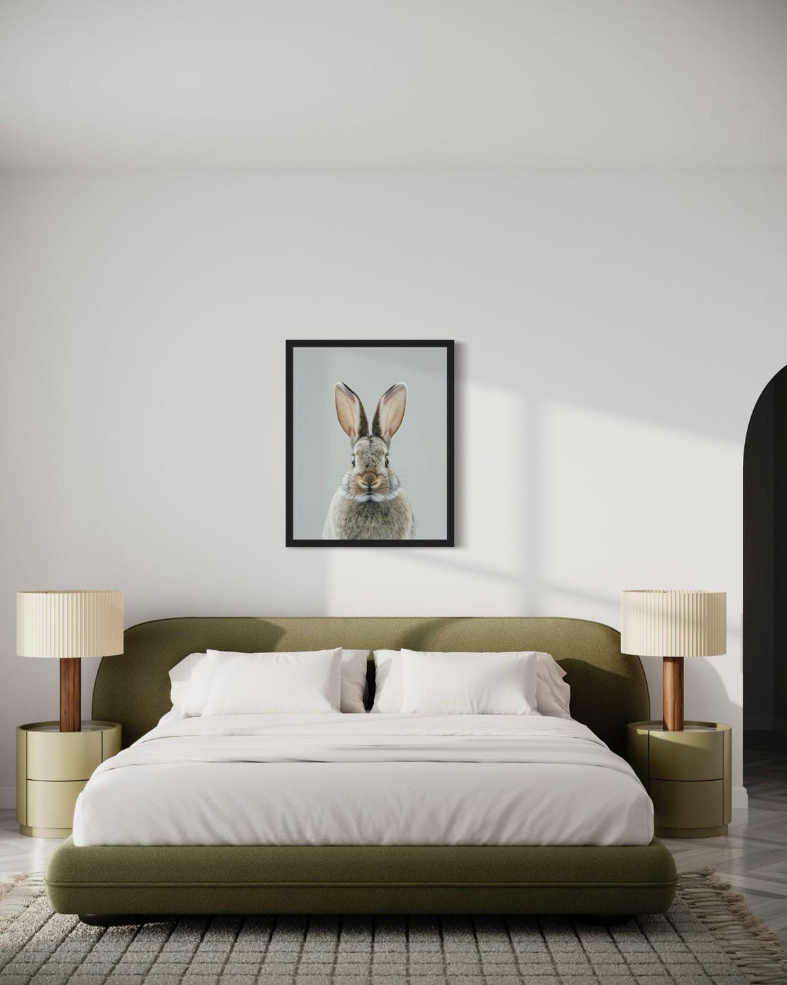 Alert Wild Rabbit Face Front Minimalist Wildlife Photo Poster - Image 3