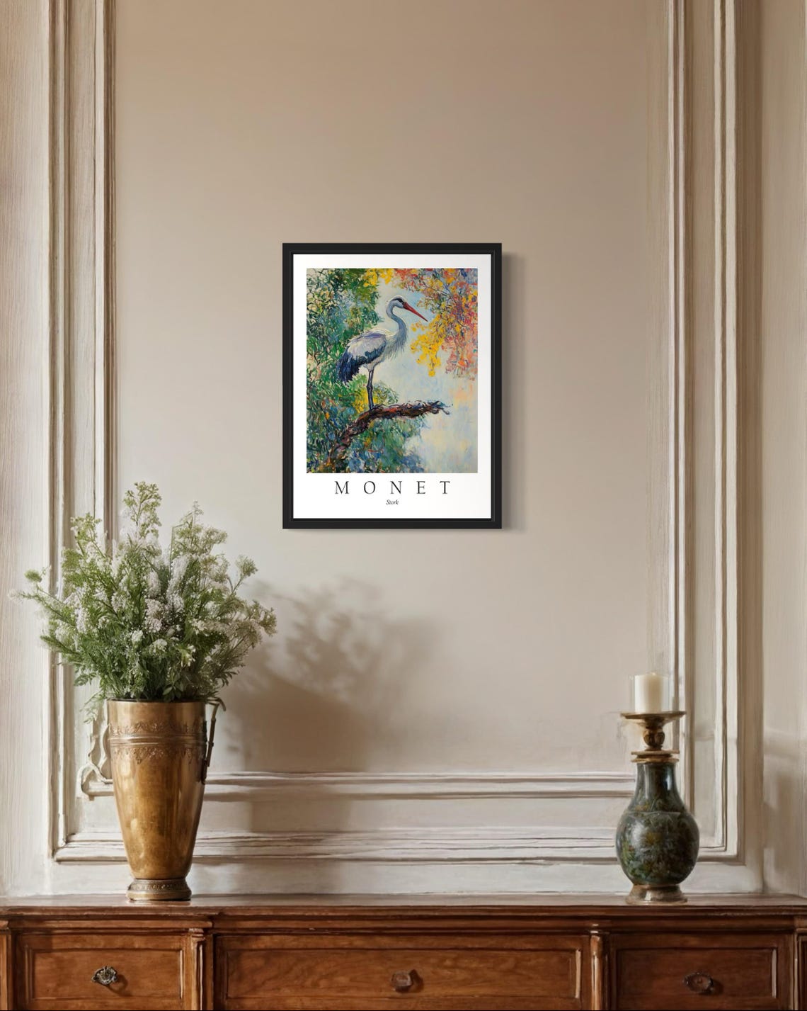 Stork Bird, Monet Art Print - Image 2
