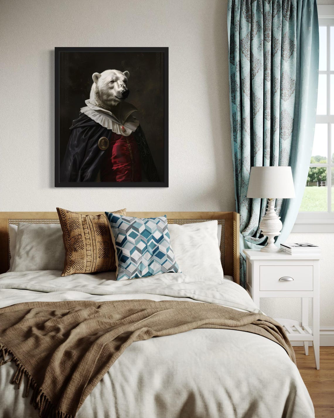 Regal Polar Bear Vampire Aristocrat Gothic Victorian Portrait Poster - Image 4