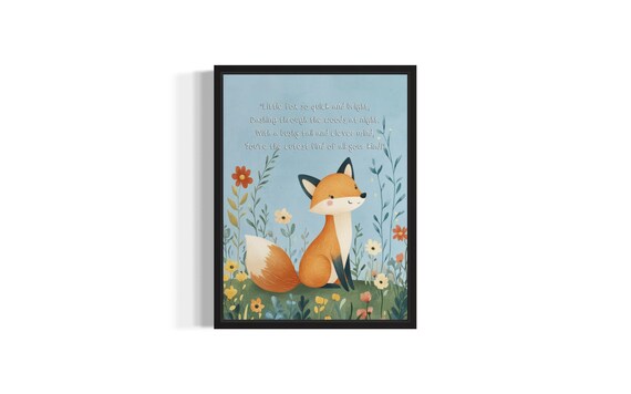 Clever Little Fox with Its Woodland Poem Nursery Wall Poster