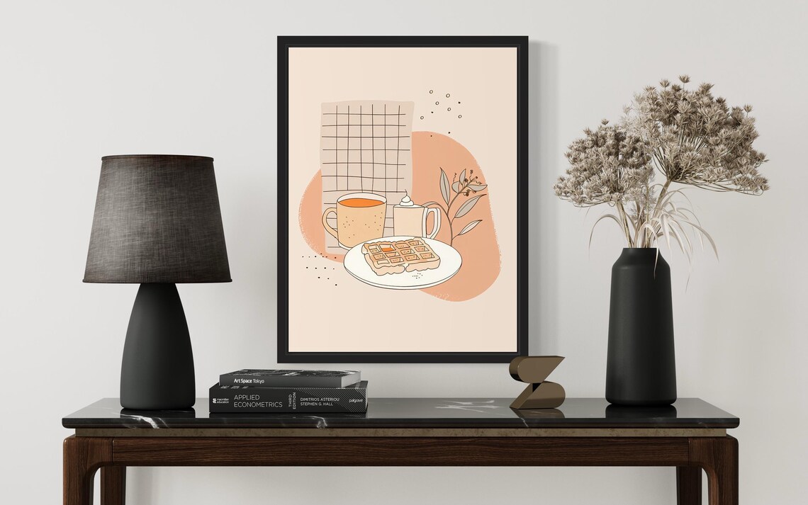 Waffles Food Art, Original Paint Artwork - Image 3