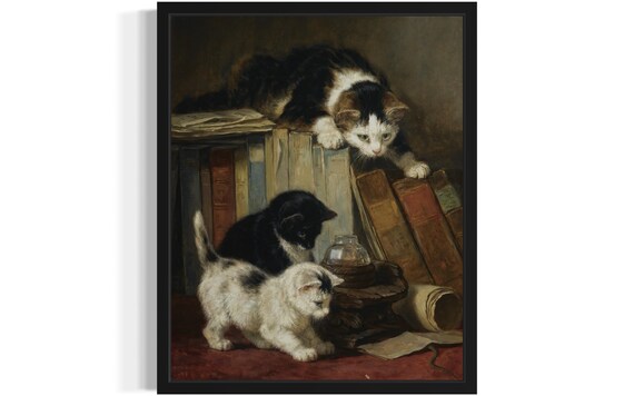 Kittens And Books Poster Print