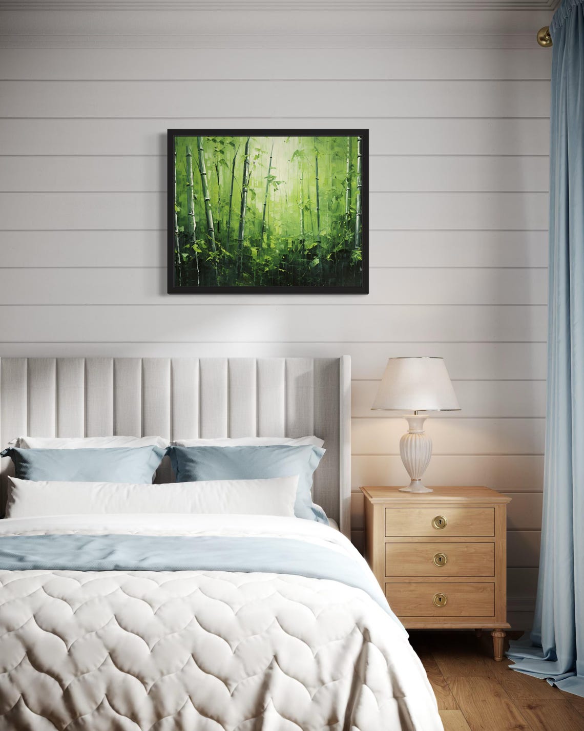 Green Bamboo Theme Abstract Art Print - Image 4