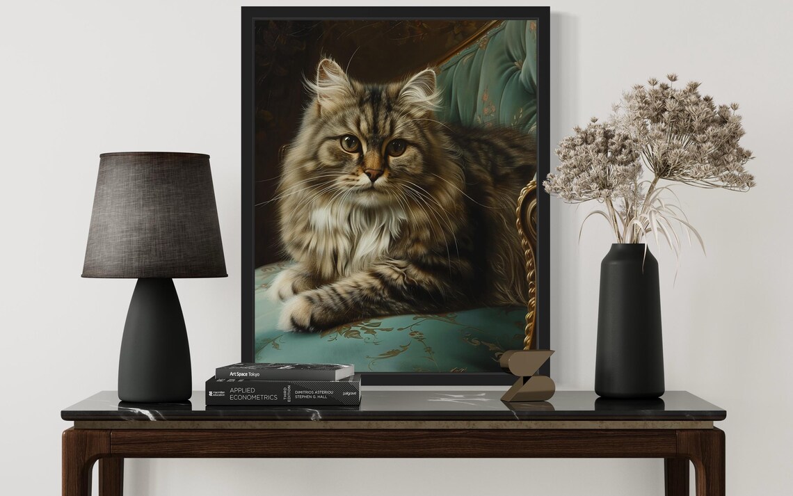 Siberian Cat Art Print, Original Paint Artwork - Image 3