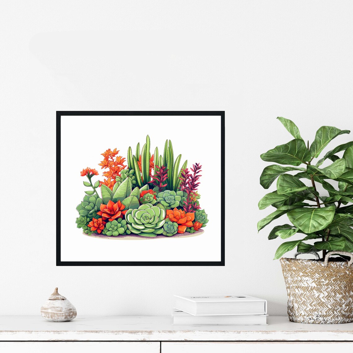 Succulent Plants, Original Paint Artwork - Image 4