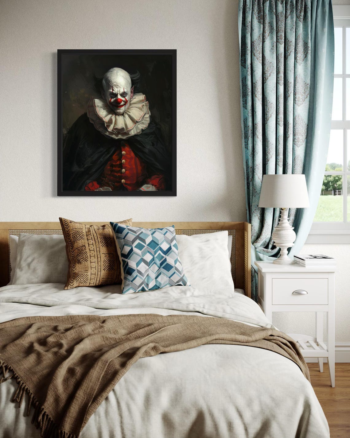 Sinister Painted Clown Vampire Lord Horror Halloween Portrait Poster - Image 4