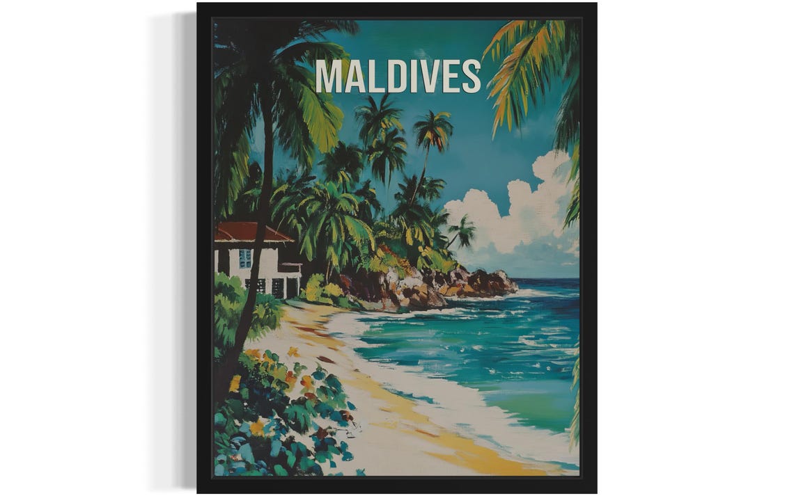 Maldives Europe Scenery, Travel Poster