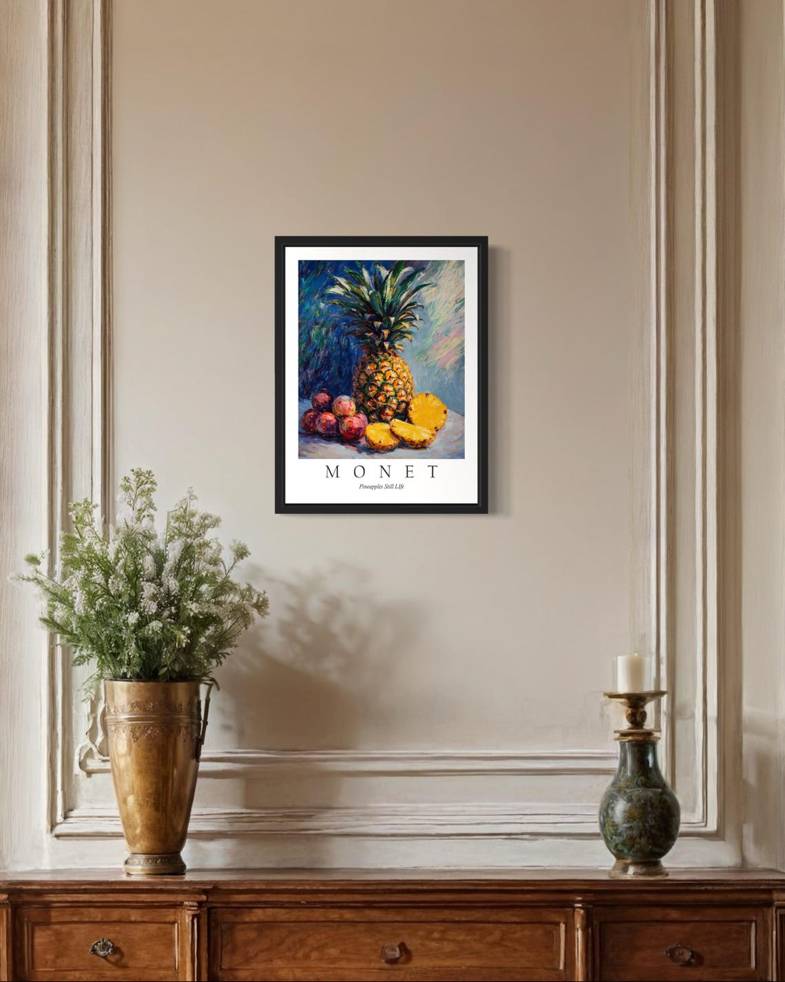 Pineapples Monet Still Life Art Print - Image 3