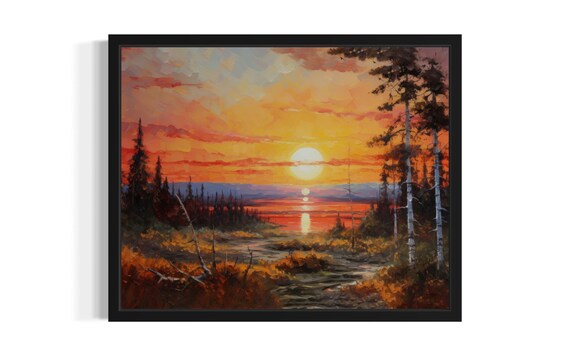 Forest Sunset Abstract Art Print
