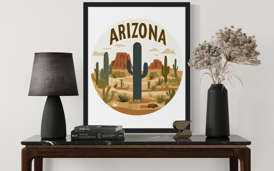 Arizona Towering Saguaro Cactus Desert Red Rock Buttes Poster - Image 4