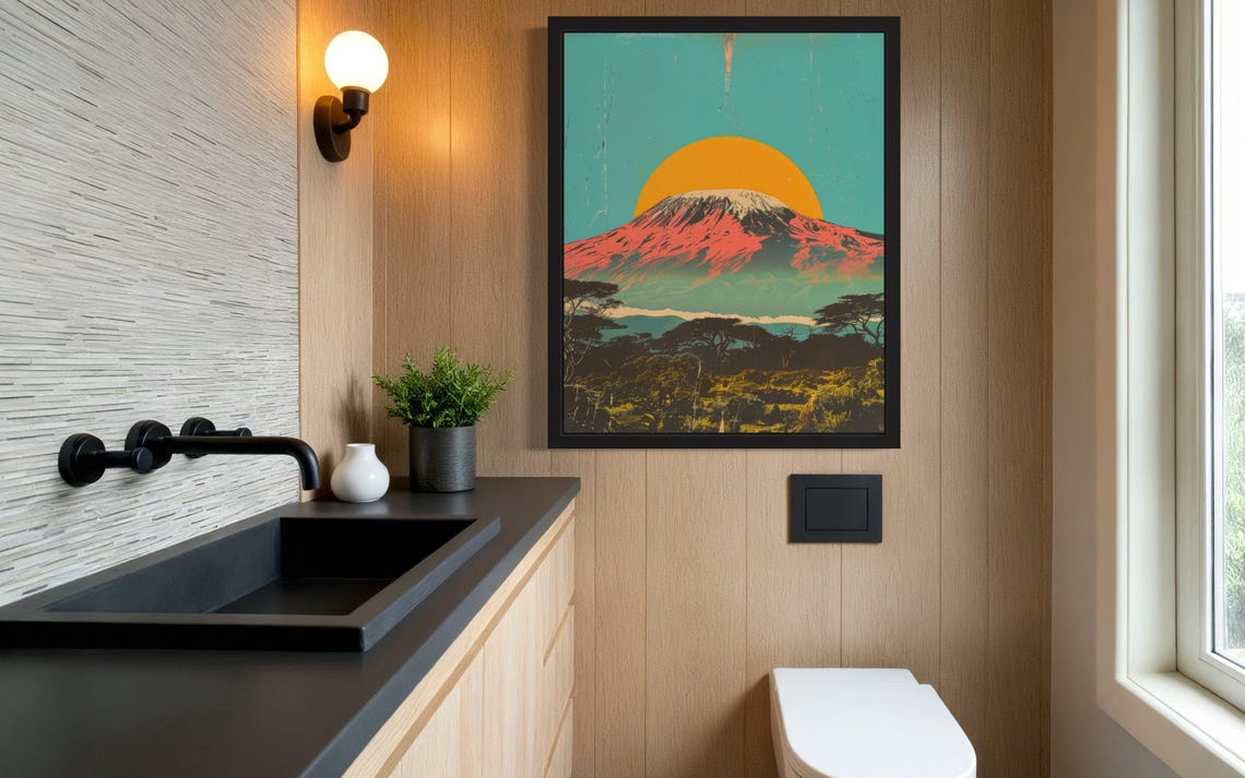 Sunrise Over Kilimanjaro Africa Art Print Wall Art Poster Original Paint Artwork Artwork Decor - Image 4