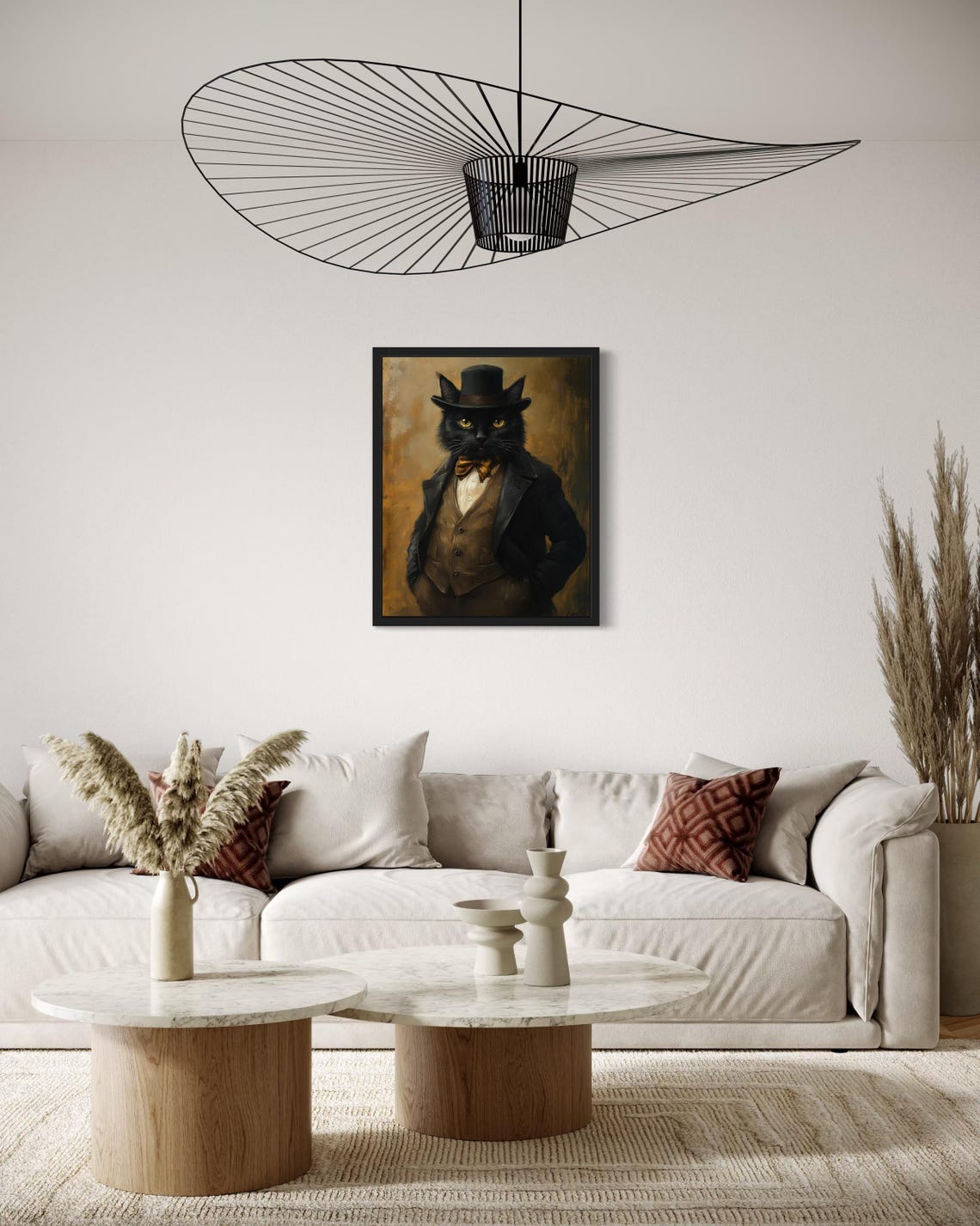 Black Cat Mobster In Top Hat Bow Tie And Vest Oil Painting Poster - Image 3