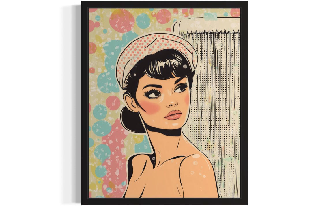 Shower Lady Pop Art Poster