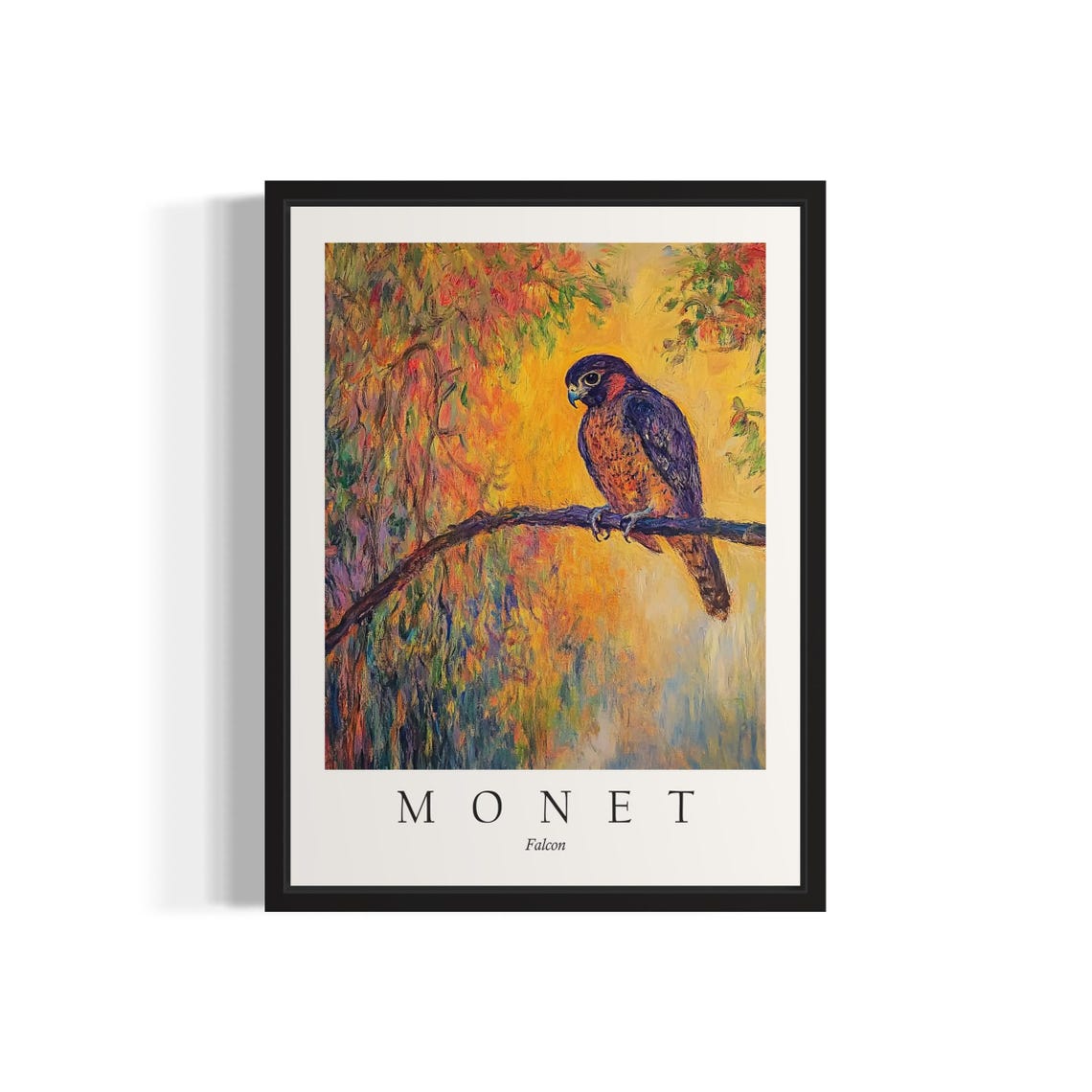 Falcon Bird Monet-Inspired Art Print
