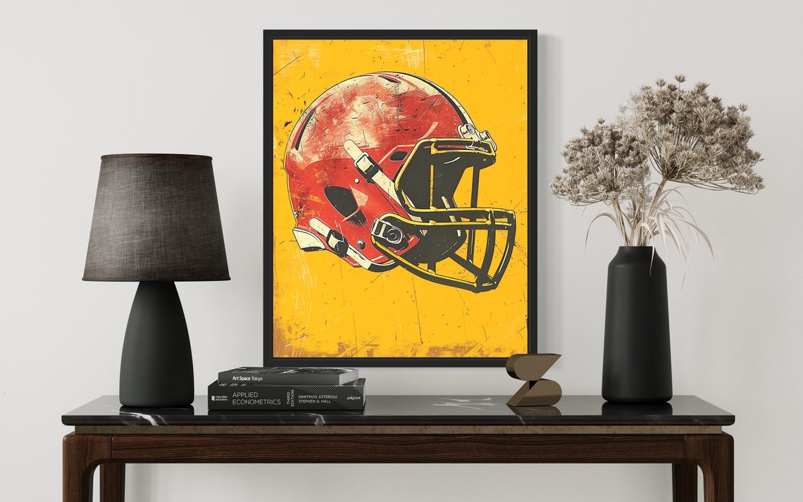 Football Helmet Pop Art Poster Art Print Retro Vintage Collection Decor - Image 3