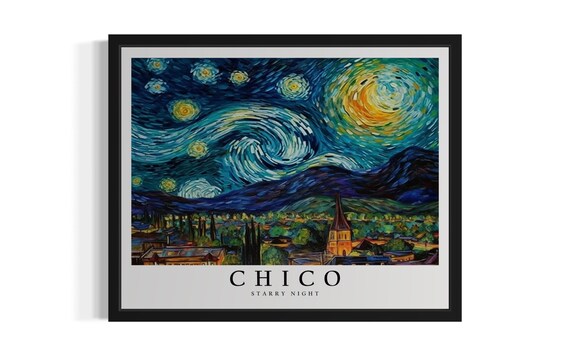 Chico Starry Night Art Print Wall Poster Original Paint Artwork Decor