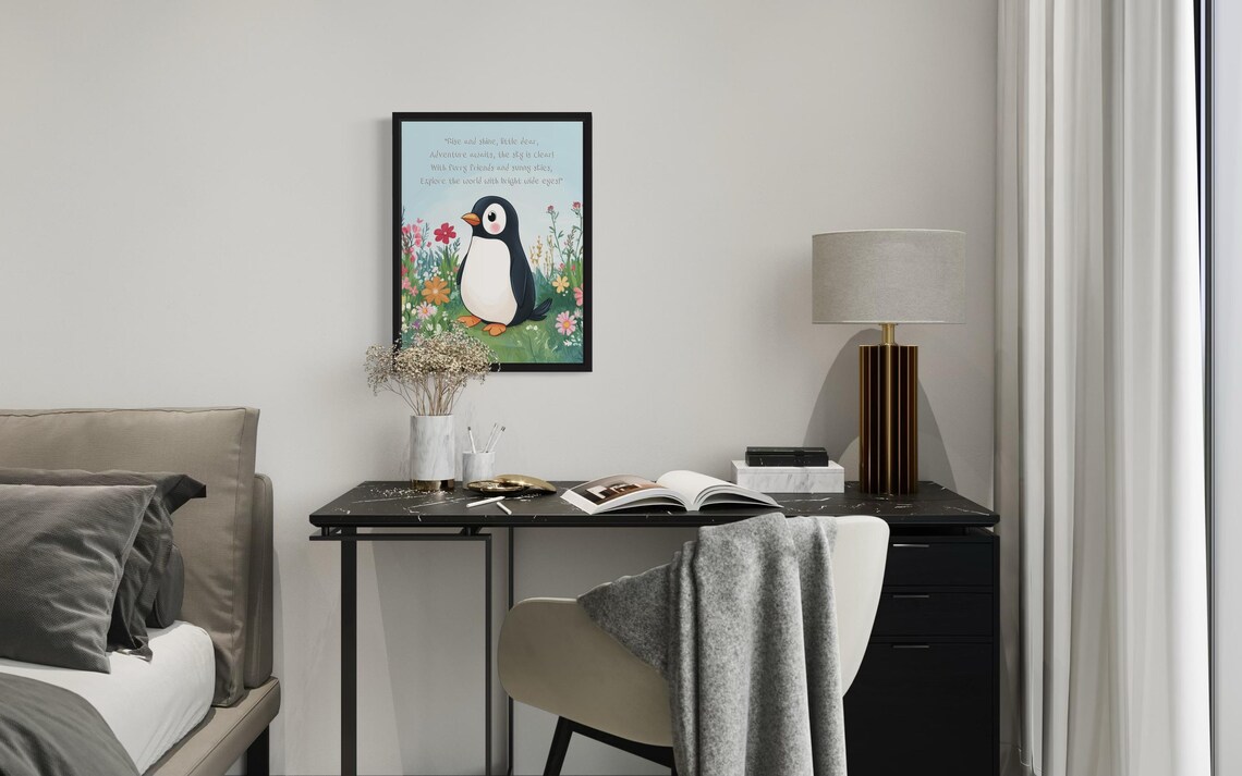 Cute Baby Penguin with Sweet Adventure Poem Nursery Wall Poster - Image 3