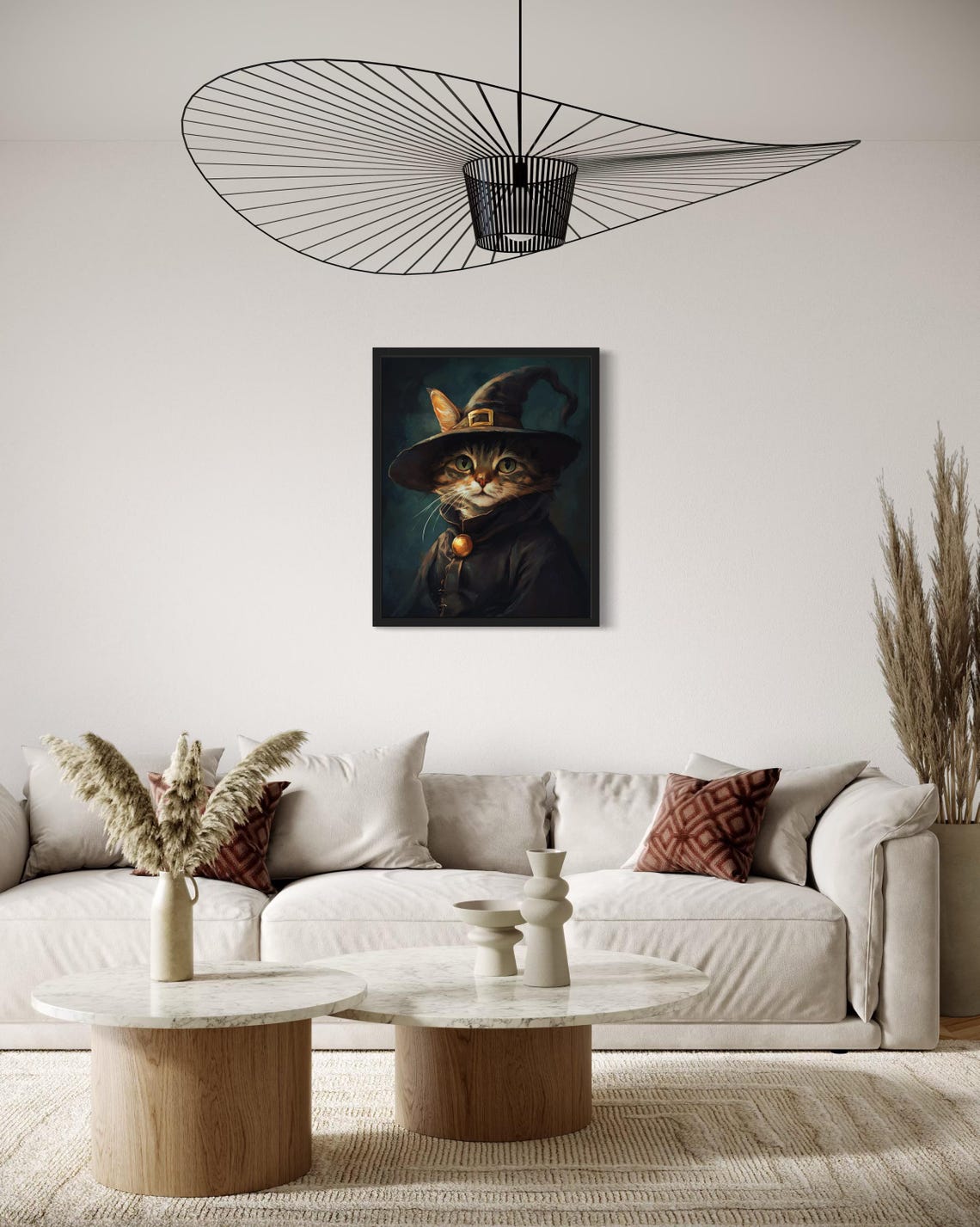 Tabby Cat Witch Portrait With Pointed Hat And Dark Cloak Poster - Image 4