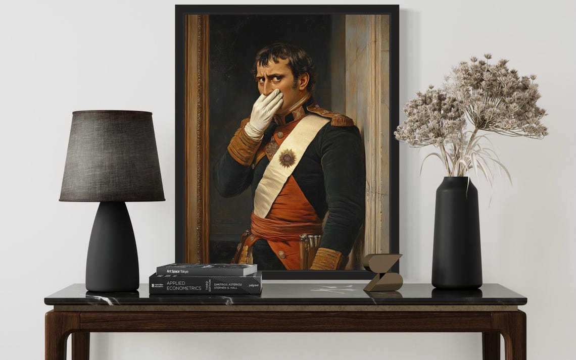 Napoleon in Military Uniform Covering Nose With White Glove Poster - Image 4
